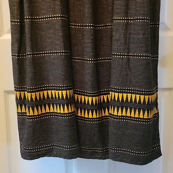 Ulla Popken Black & Yellow Embroidered Boho Cap Sleeve Maxi Dress 20/22 - Picture 3 of 11